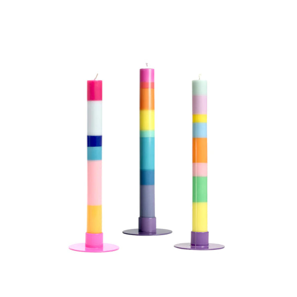 Kleurrijke kaarsenset  - Per 3 - 23 cm & Ø 2,2 cm