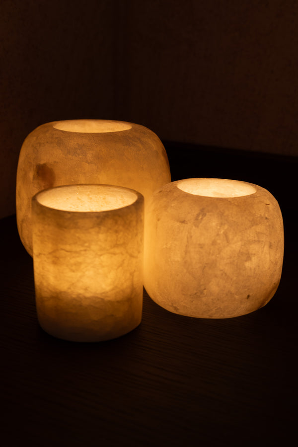 Alabaster Kaarshouder Curra Wit