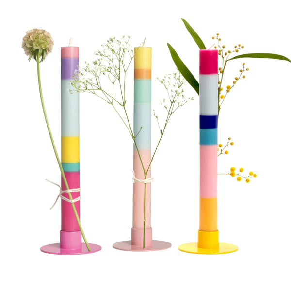 Kleurrijke kaarsenset  - Per 3 - 23 cm & Ø 2,2 cm