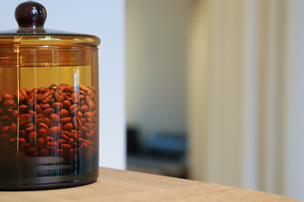 Glazen pot - bruin - Mika