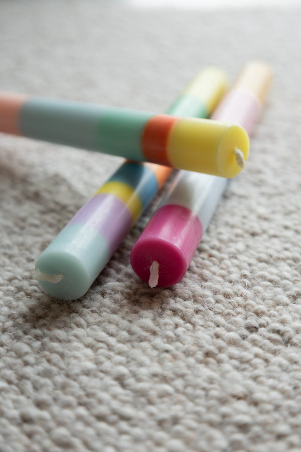 Kleurrijke kaarsenset  - Per 3 - 23 cm & Ø 2,2 cm