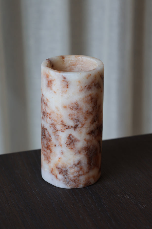 Alabaster Kaarshouder Cilinder Bruin