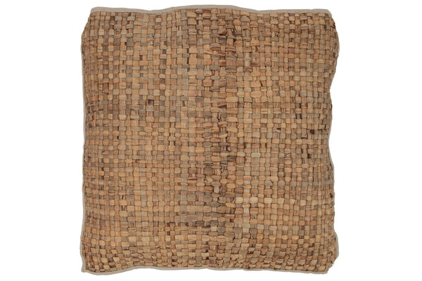 Cushion large (square) - Natural - reed/textile - 65x15x65cm