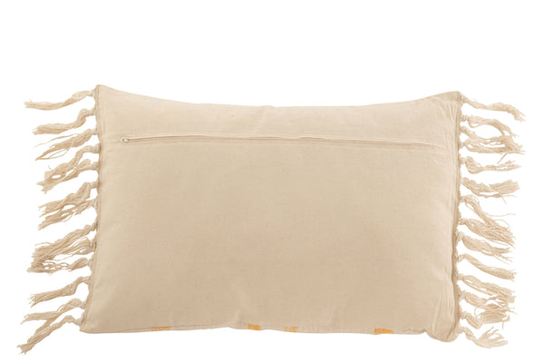 Cushion ochre stripes - white - cotton - 40x10x60cm