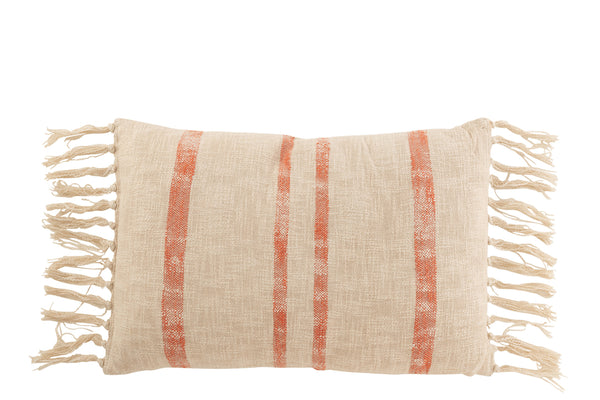 Cushion orange stripes - beige - cotton - 40x12x75cm