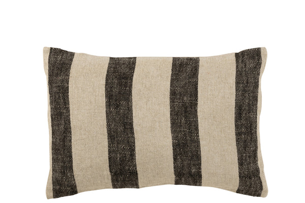 Cushion LInen Stripes Black (38,5x60)