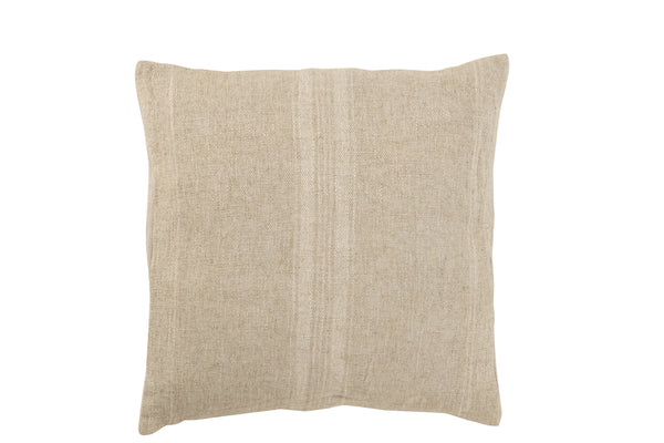 Cushion Stripes (square) - Beige - linen - 45x14x45cm