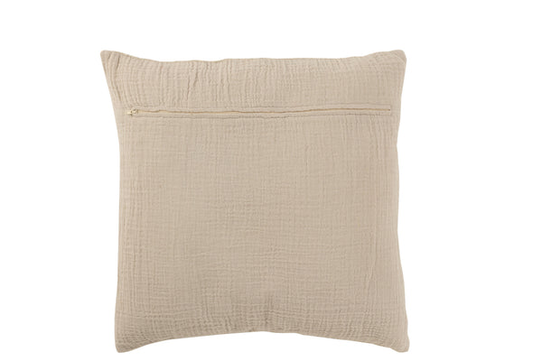 Cushion Stripes (square) - Beige - linen - 45x14x45cm