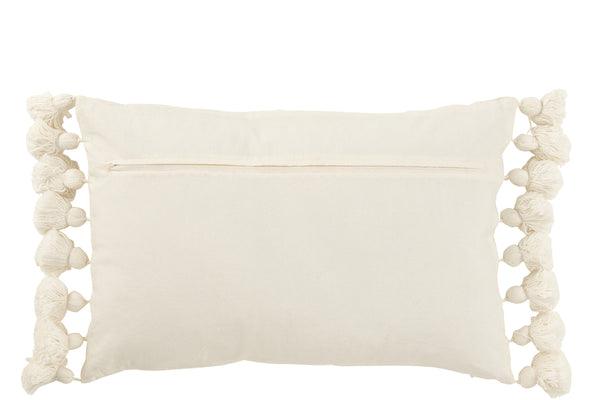 Cushion Tassel Cotton White (38x59)