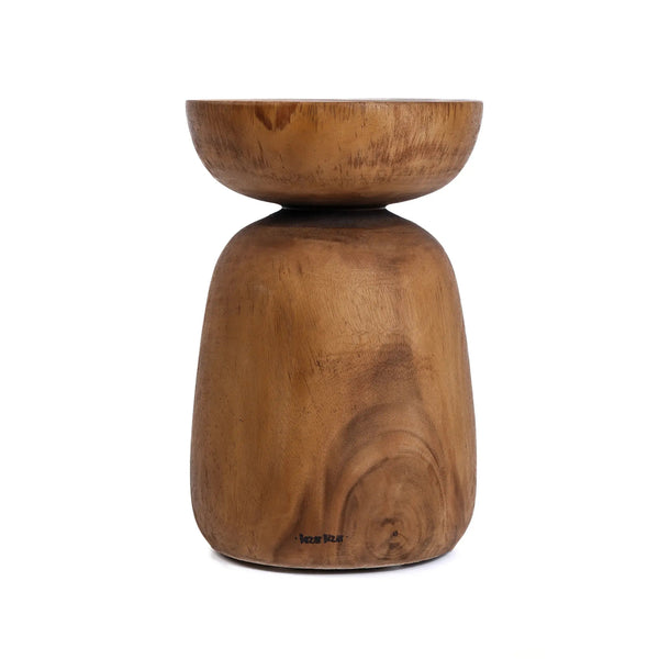 The Anthia Stool - Natural - Suar Wood - Bazar Bizar