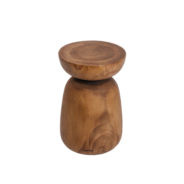 The Anthia Stool - Natural - Suar Wood - Bazar Bizar