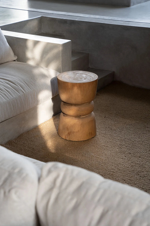 The Aukai Stool - Natural - Suar wood - Bazar Bizar