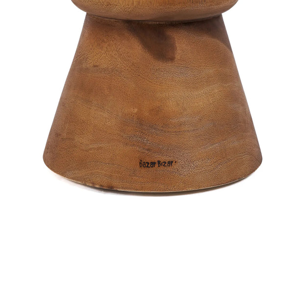 The Aukai Stool - Natural - Suar wood - Bazar Bizar