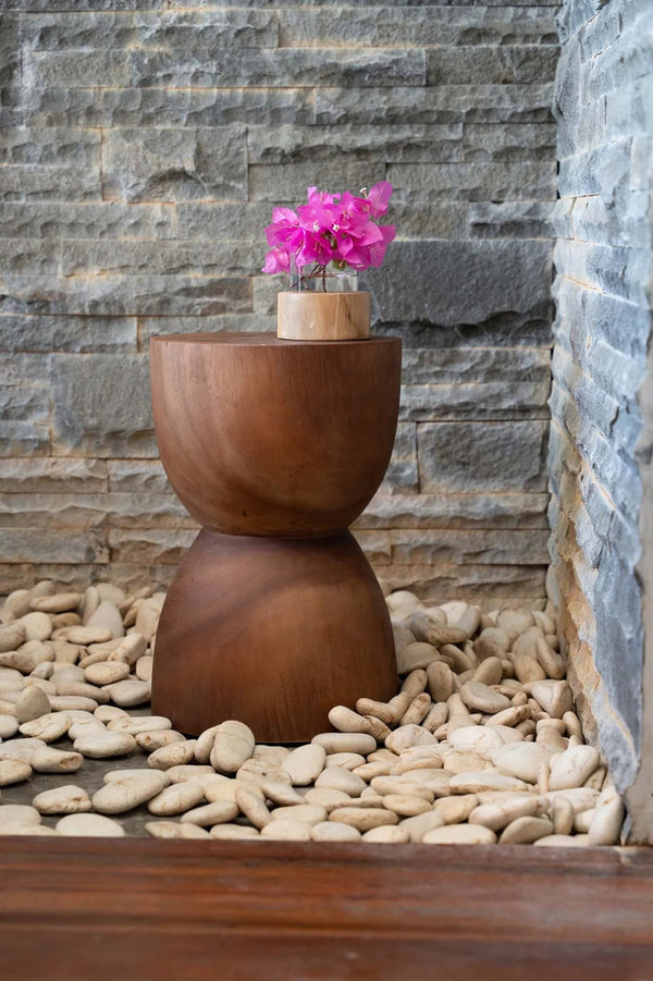 The Azure Stool - Natural - Suar Wood - Bazar bizar