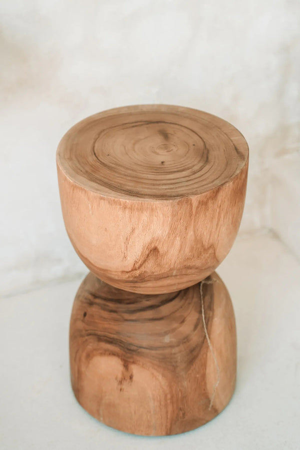 The Azure Stool - Natural - Suar Wood - Bazar bizar