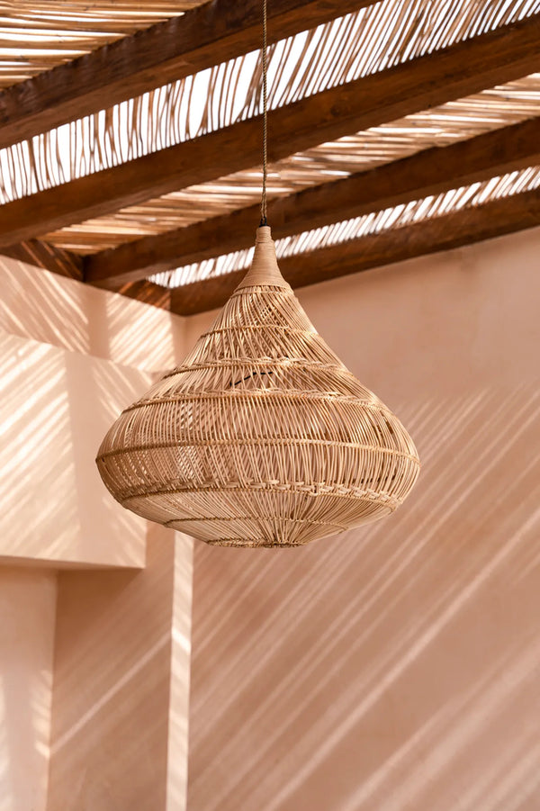 The Drop Pendant M - Natural - Rotan - Bazar Bizar