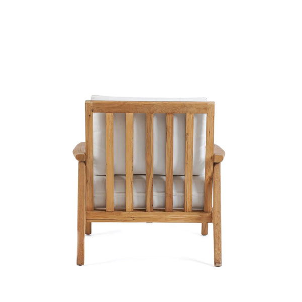 The Gilimanuk One Seater Sofa (Outdoor) - White - Teak - Bazar Bizar