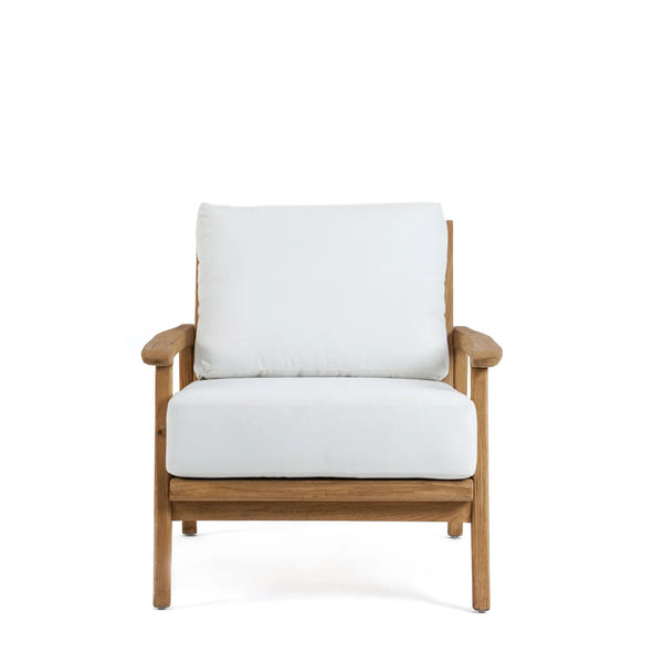 The Gilimanuk One Seater Sofa (Outdoor) - White - Teak - Bazar Bizar