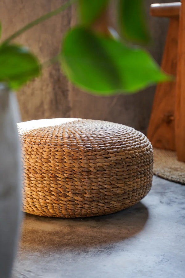 The Hyacinth Pouffe M - Natural - water Hyacinth - Bazar Bizar