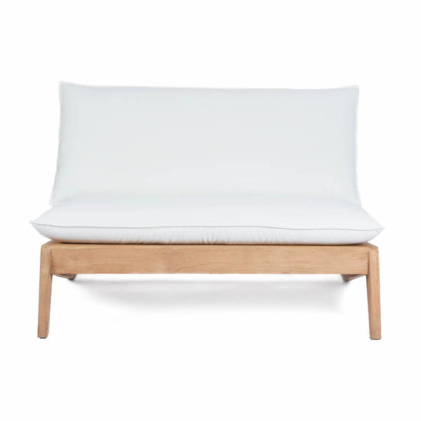 The Lazy Two Seater Sofa - natural white - teak - Bazar Bizar