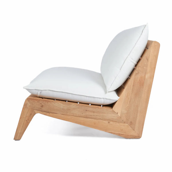 The Lazy Two Seater Sofa - natural white - teak - Bazar Bizar