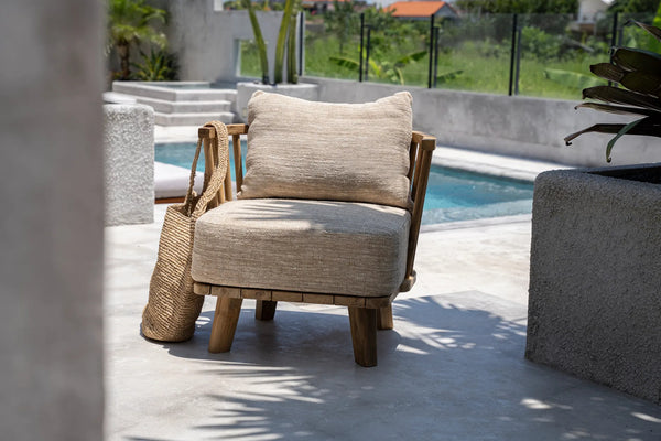 The Malawi One Seater - Natural Beige - teak - Bazar Bizar