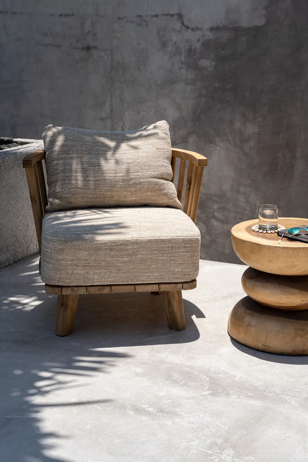 The Malawi One Seater - Natural Beige - teak - Bazar Bizar