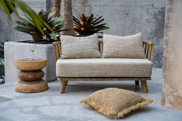 The Malawi Two Seater - Natural Beige - teak - Bazar Bizar