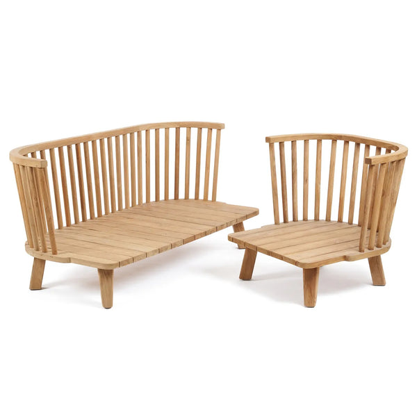 The Malawi Two Seater - Natural Beige - teak - Bazar Bizar