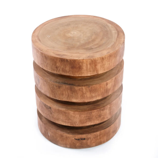 The Massaka Stool - Natural - Suar Wood - Bazar Bizar