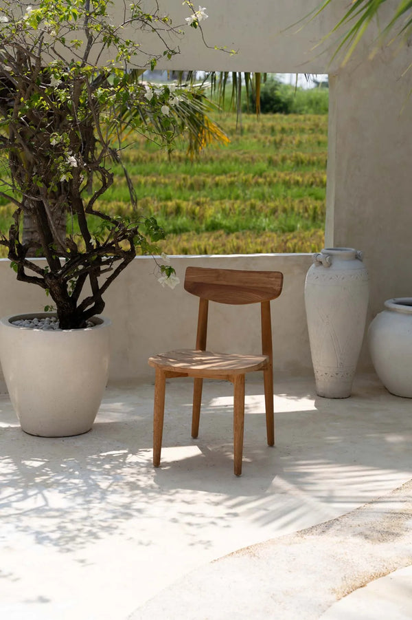 The Matita Dining Chair (Outdoor) - Natural - teak - Bazar Bizar