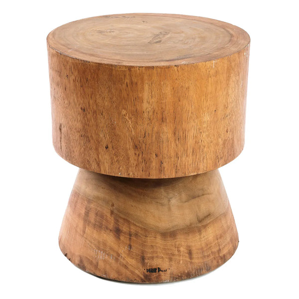 The Mitcha Stool - Natural - Suar Wood - Bazar Bizar