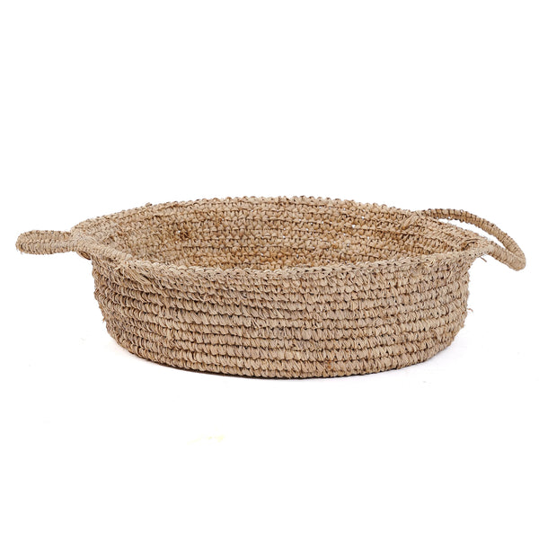 The Raffia Basket Trays L - Natural - Raffia - Bazar Bizar