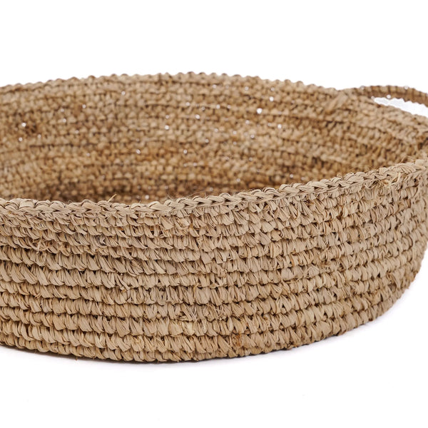 The Raffia Basket Trays L - Natural - Raffia - Bazar Bizar