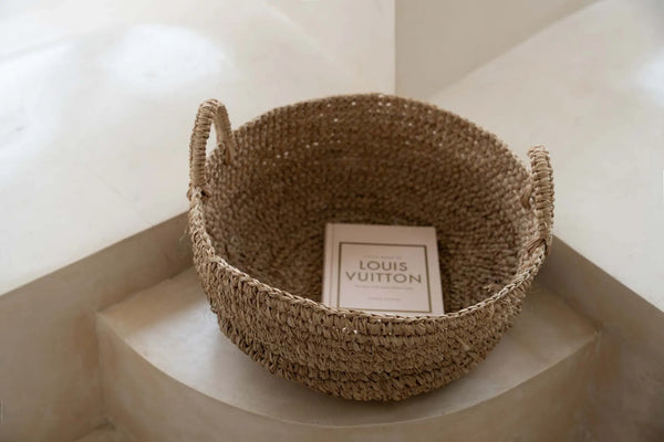 The Raffia Basket Trays L - Natural - Raffia - Bazar Bizar