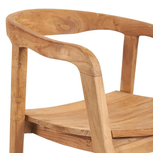 The Nihi Oka Dining Chair (Outdoor) - Natural - Teak - Bazar Bizar