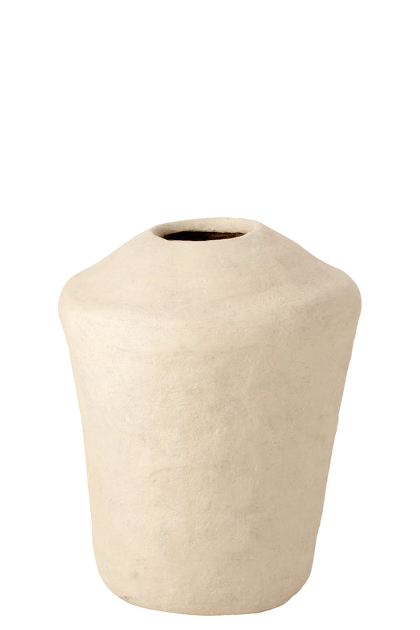 Vase L - White - Chad Papier Maché - J-Line