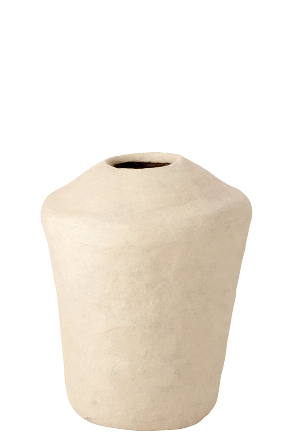 Vase Large Chad Papier Mache White